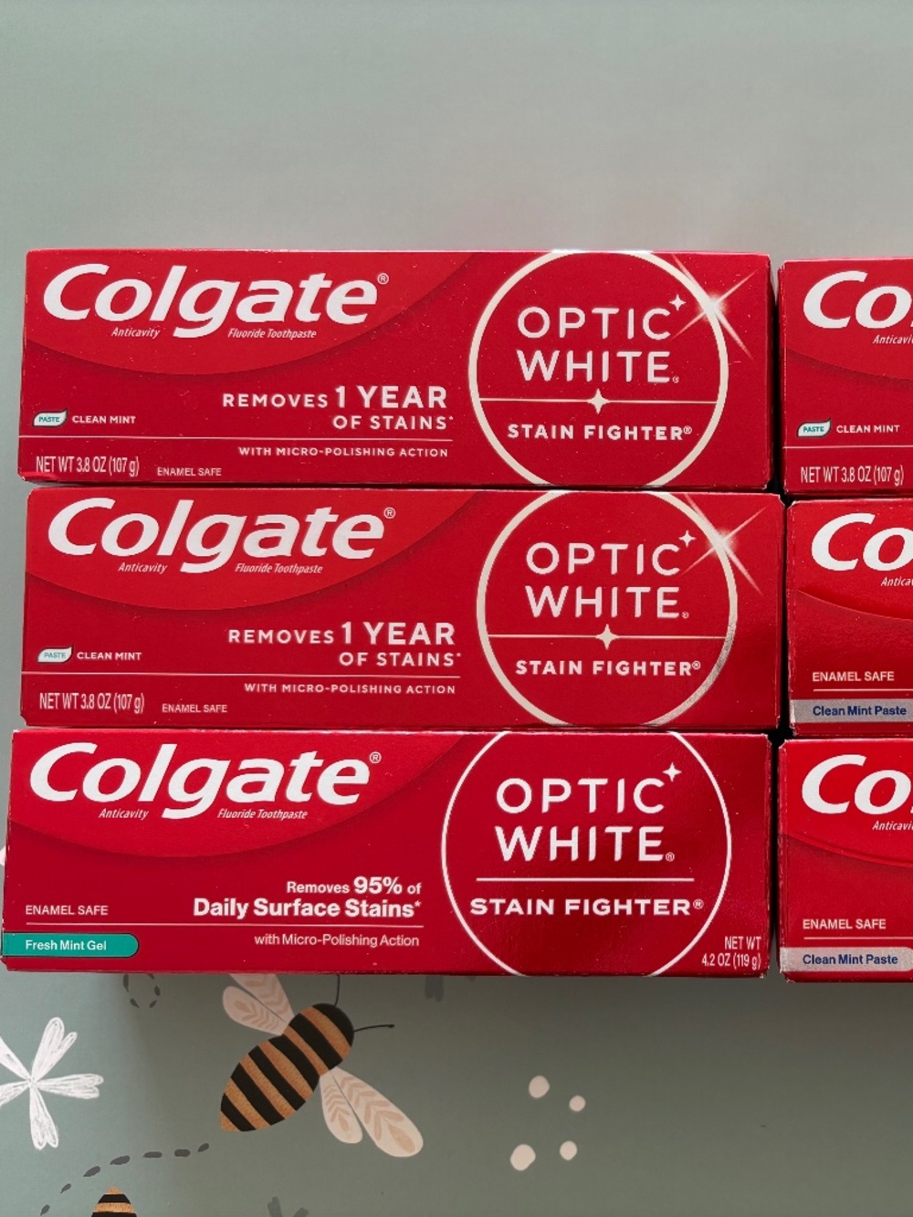 6 Colgate Optic White Toothpaste 3.3oz-4.2oz
